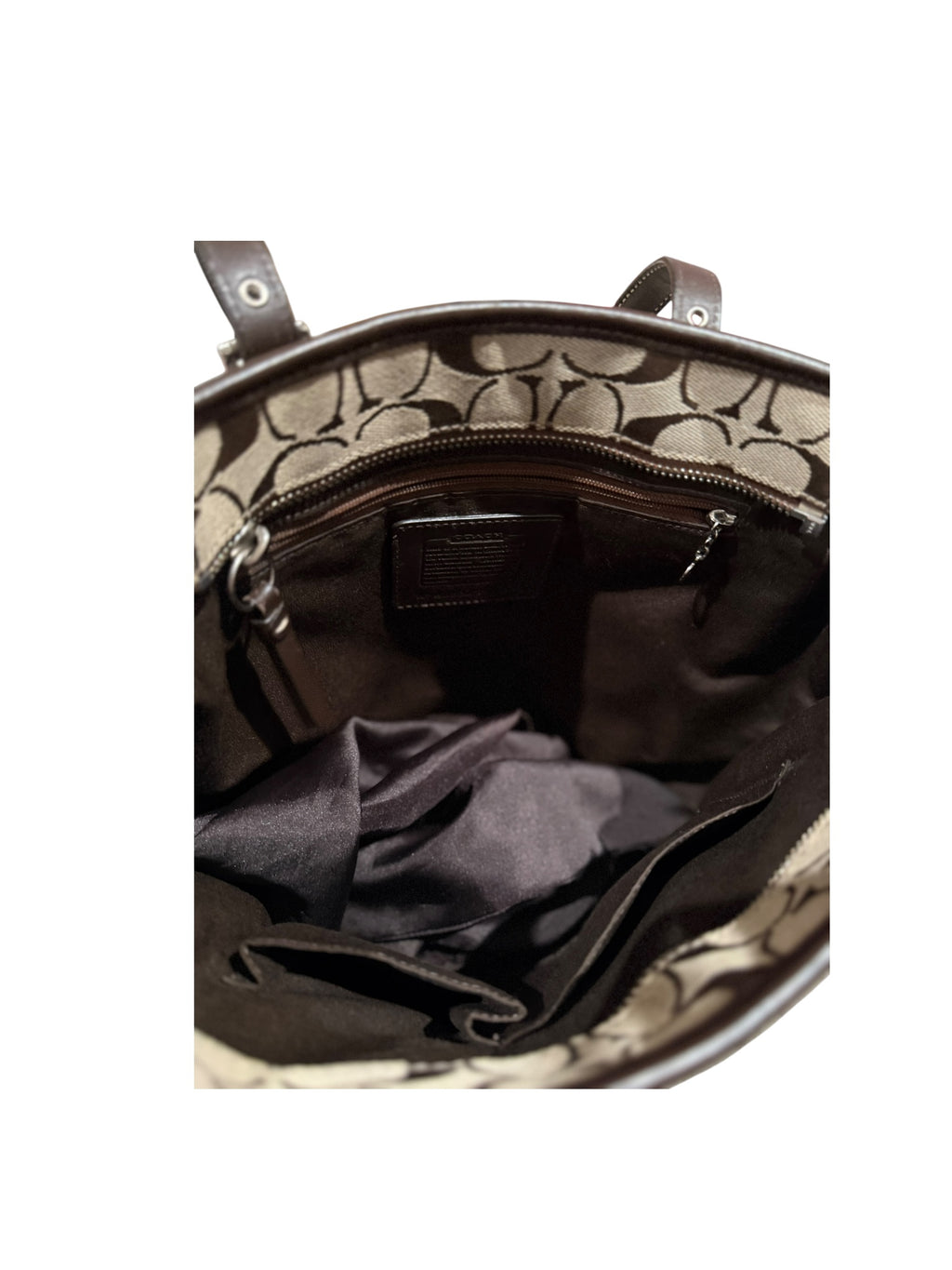 Pre-owned Coach canvas brown shoulder bag with wristlet 2008