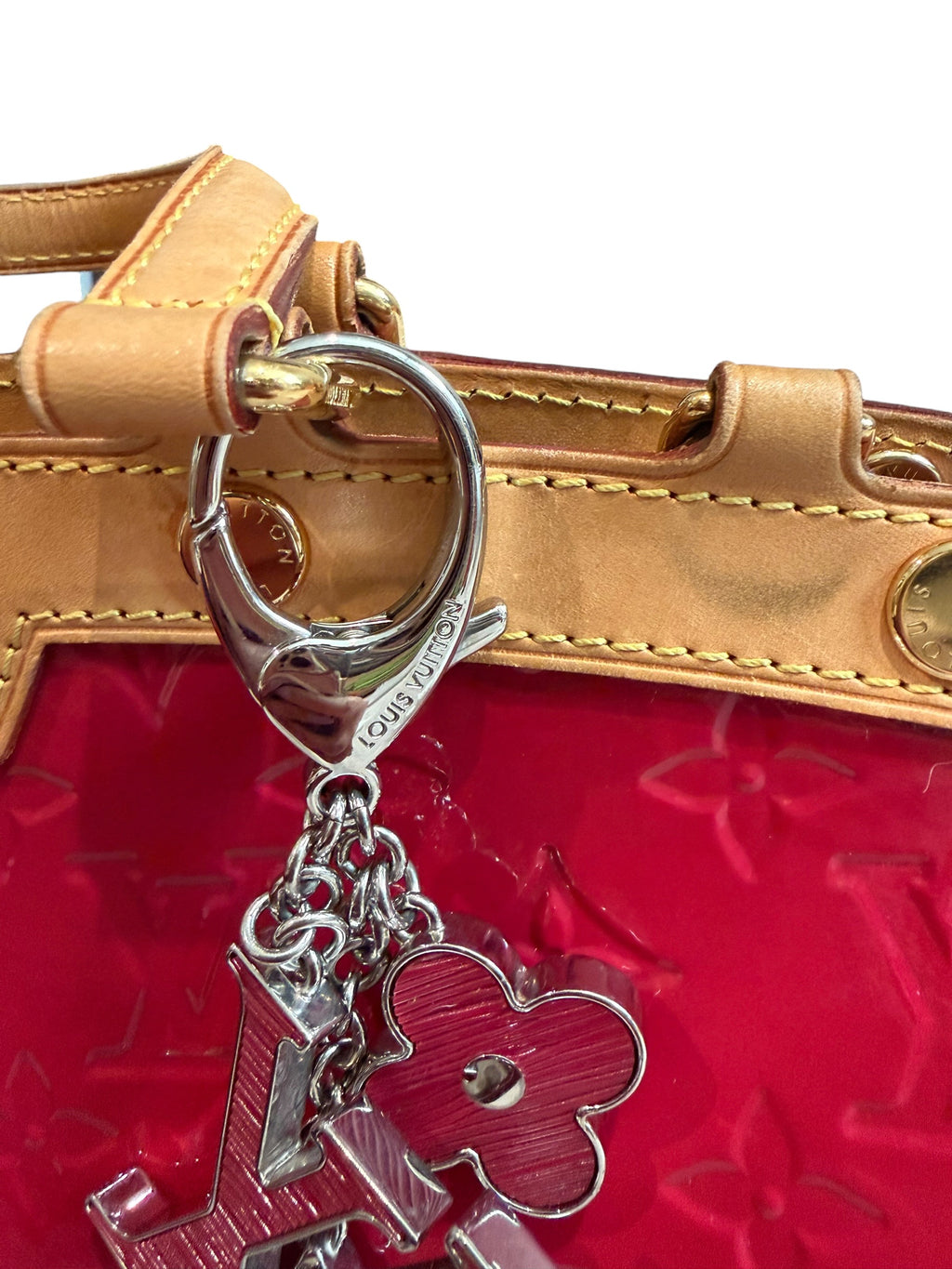 Pre-owned Louis Vuitton Epi Large Red and Silver Bag Charm