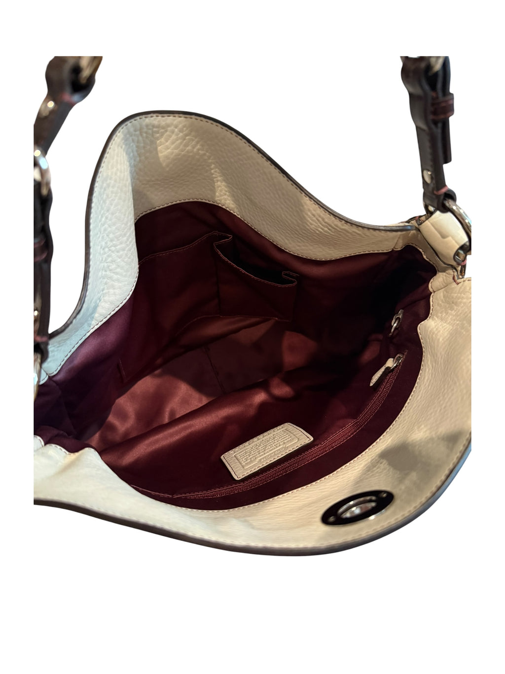 Pre-owned Coach Cream Chelsea Pebbled Leather Shoulder Bag 2005