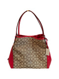 Pre-Owned Coach Red Edie Shoulder Bag 2015