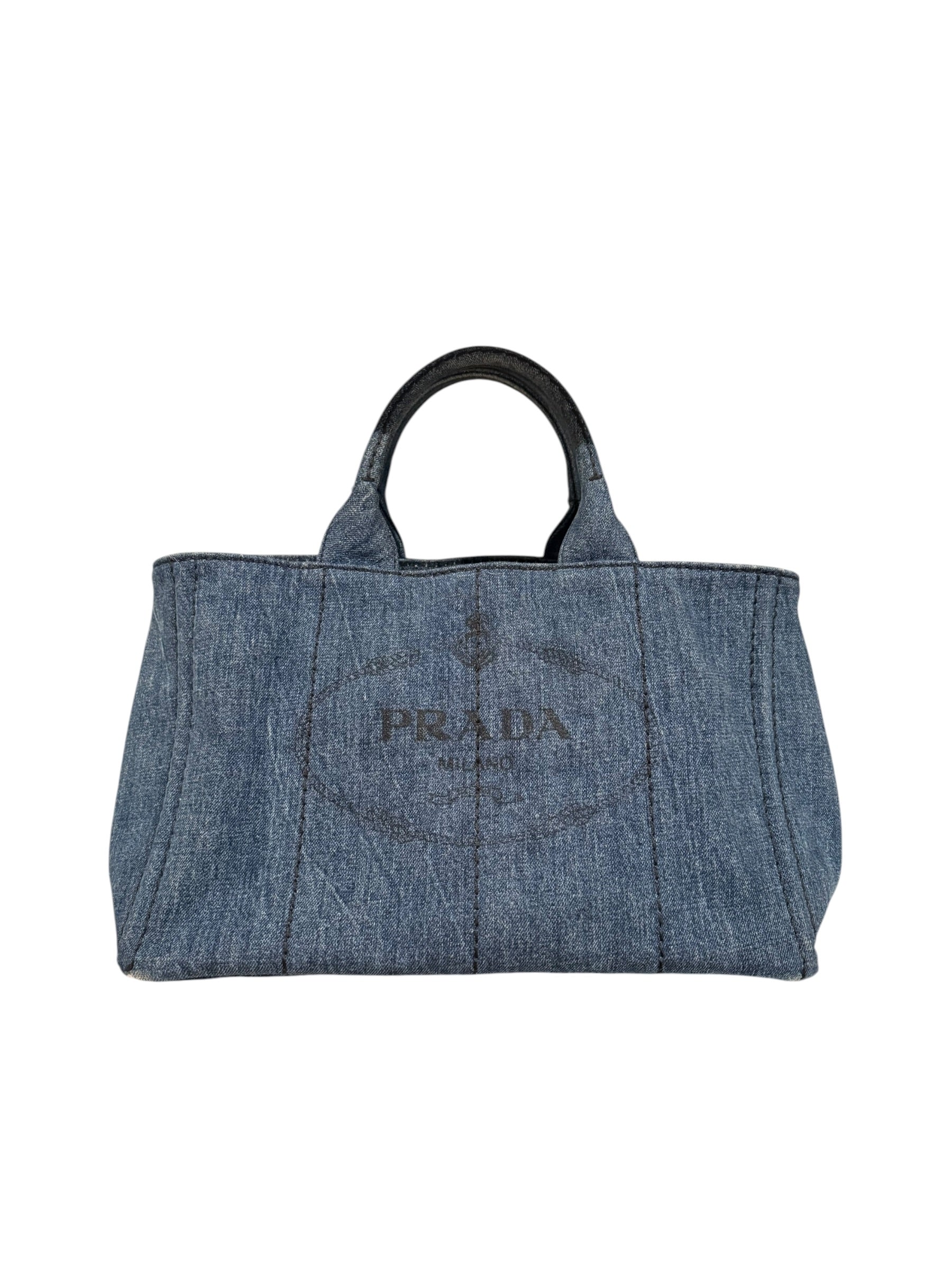 Pre-owned Prada Denim Canapa 2 way bag with adjustable strap