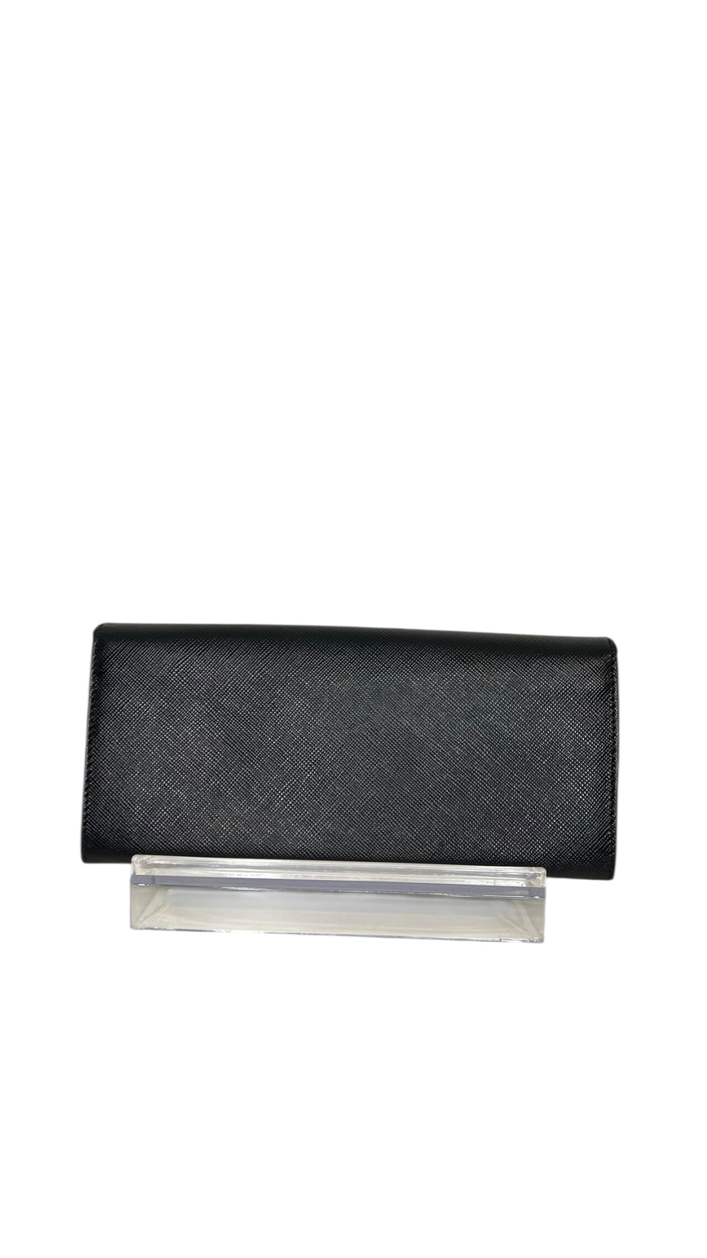 Pre-owned Prada Saffiano leather Black Long Wallet with box and dustbag