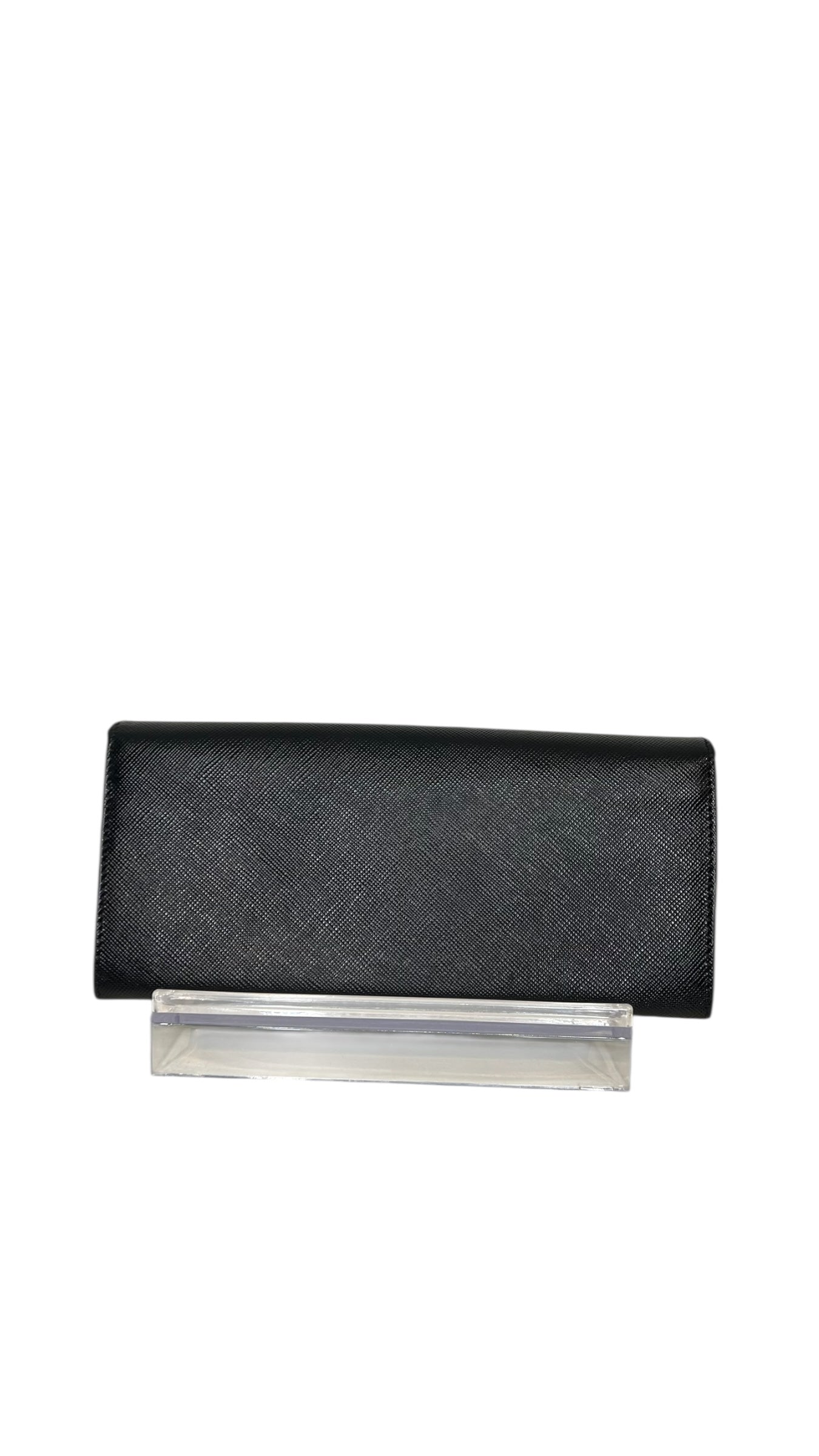 Pre-owned Prada Saffiano leather Black Long Wallet with box and dustbag