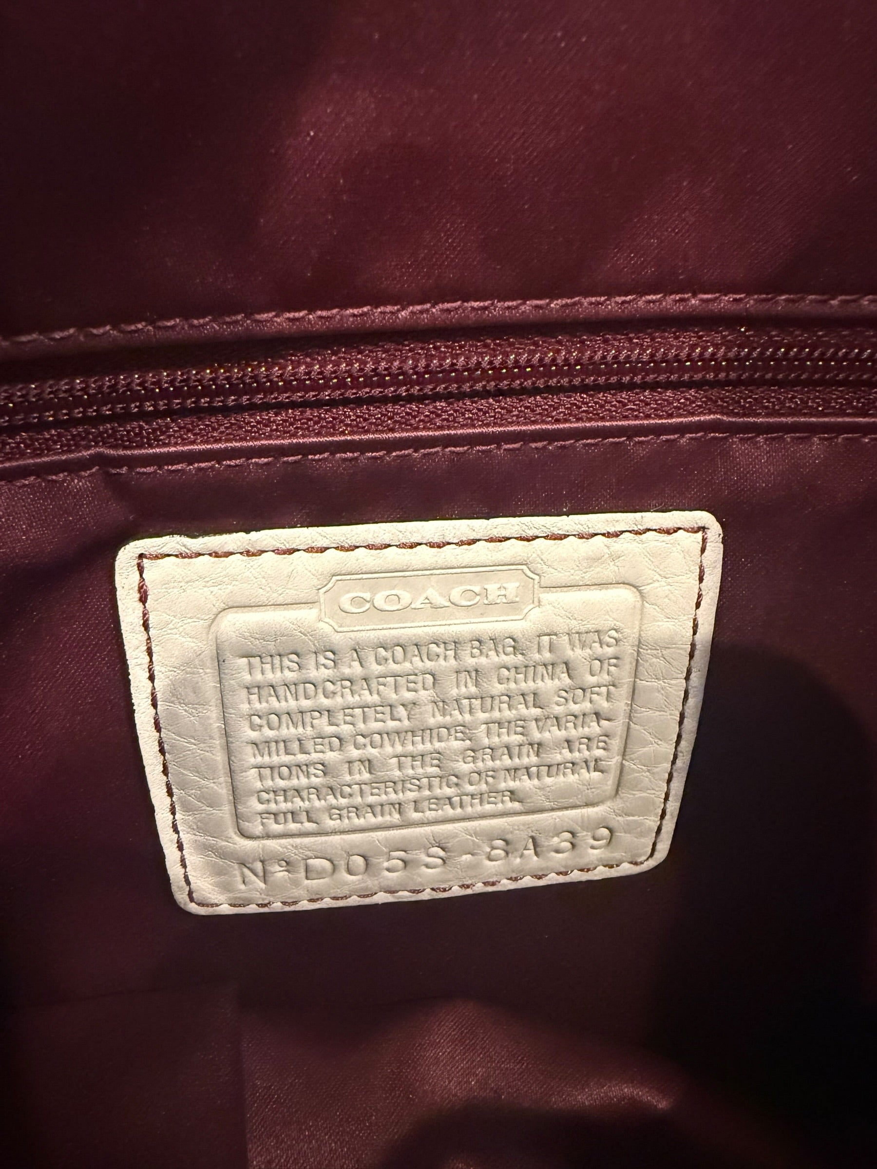 Pre-owned Coach Cream Chelsea Pebbled Leather Shoulder Bag 2005