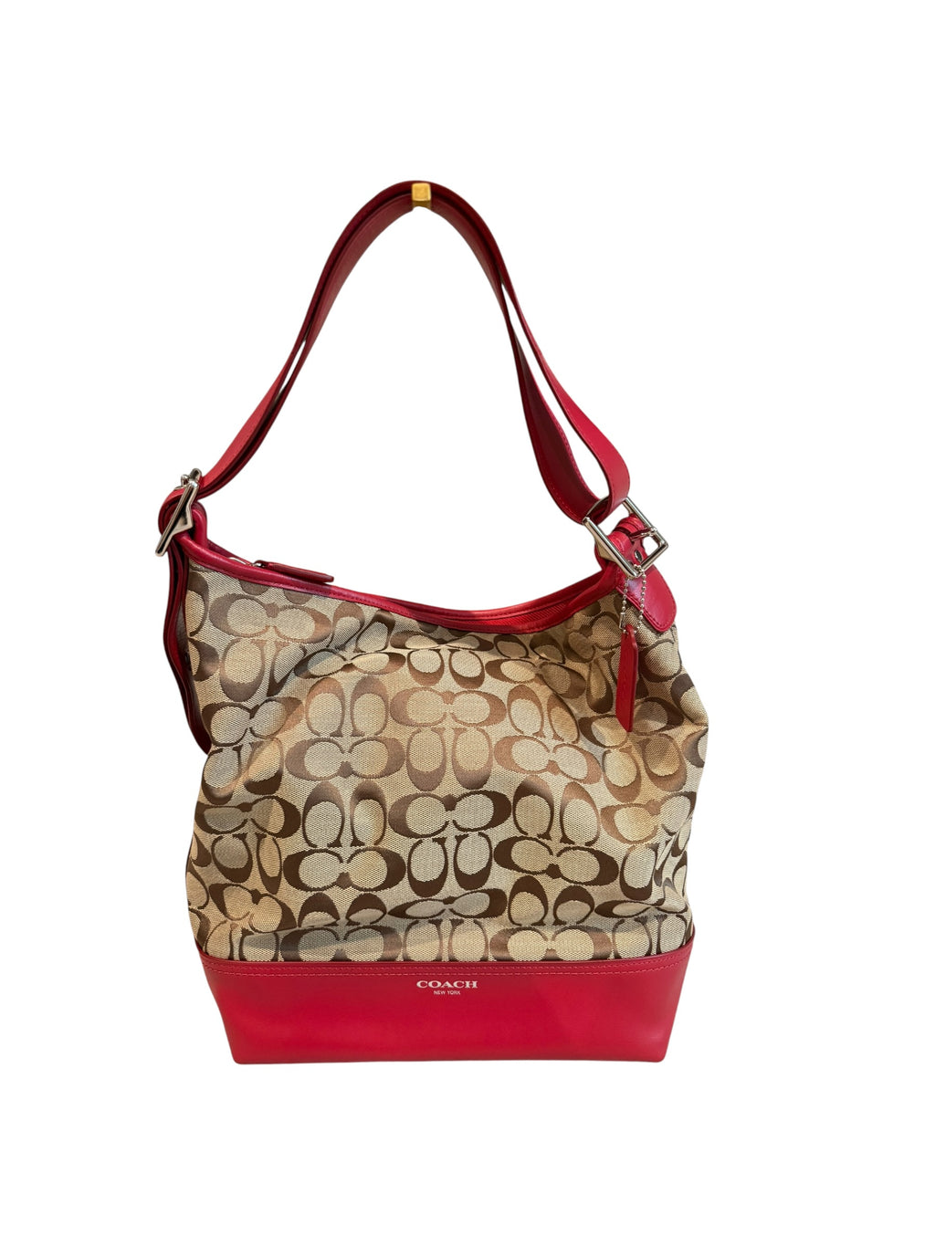 Pre-owned Coach Red Canvas Hobo Shoulder bag 2017