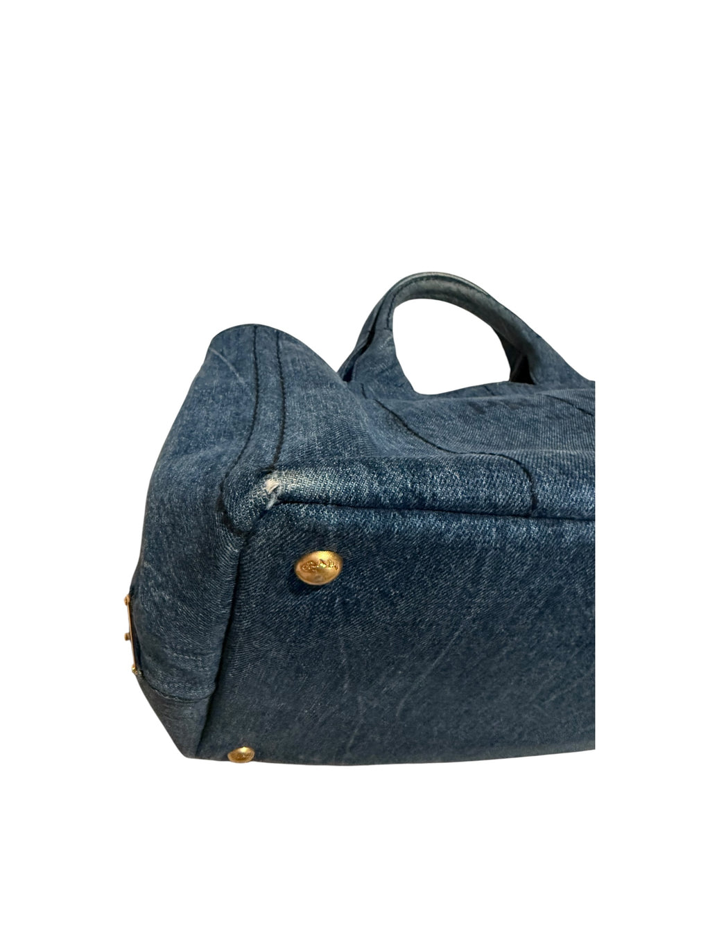 Pre-owned Prada Denim Canapa 2 way bag with adjustable strap