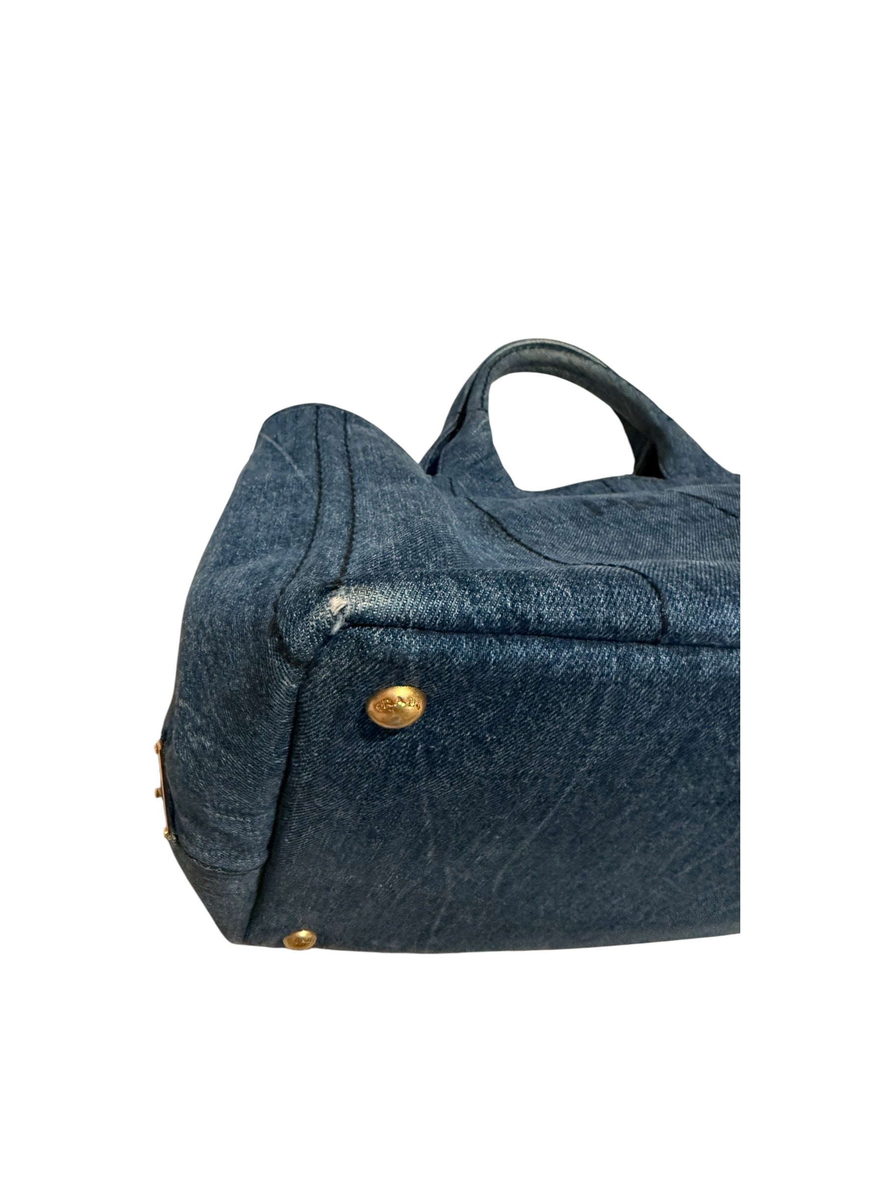 Pre-owned Prada Denim Canapa 2 way bag with adjustable strap