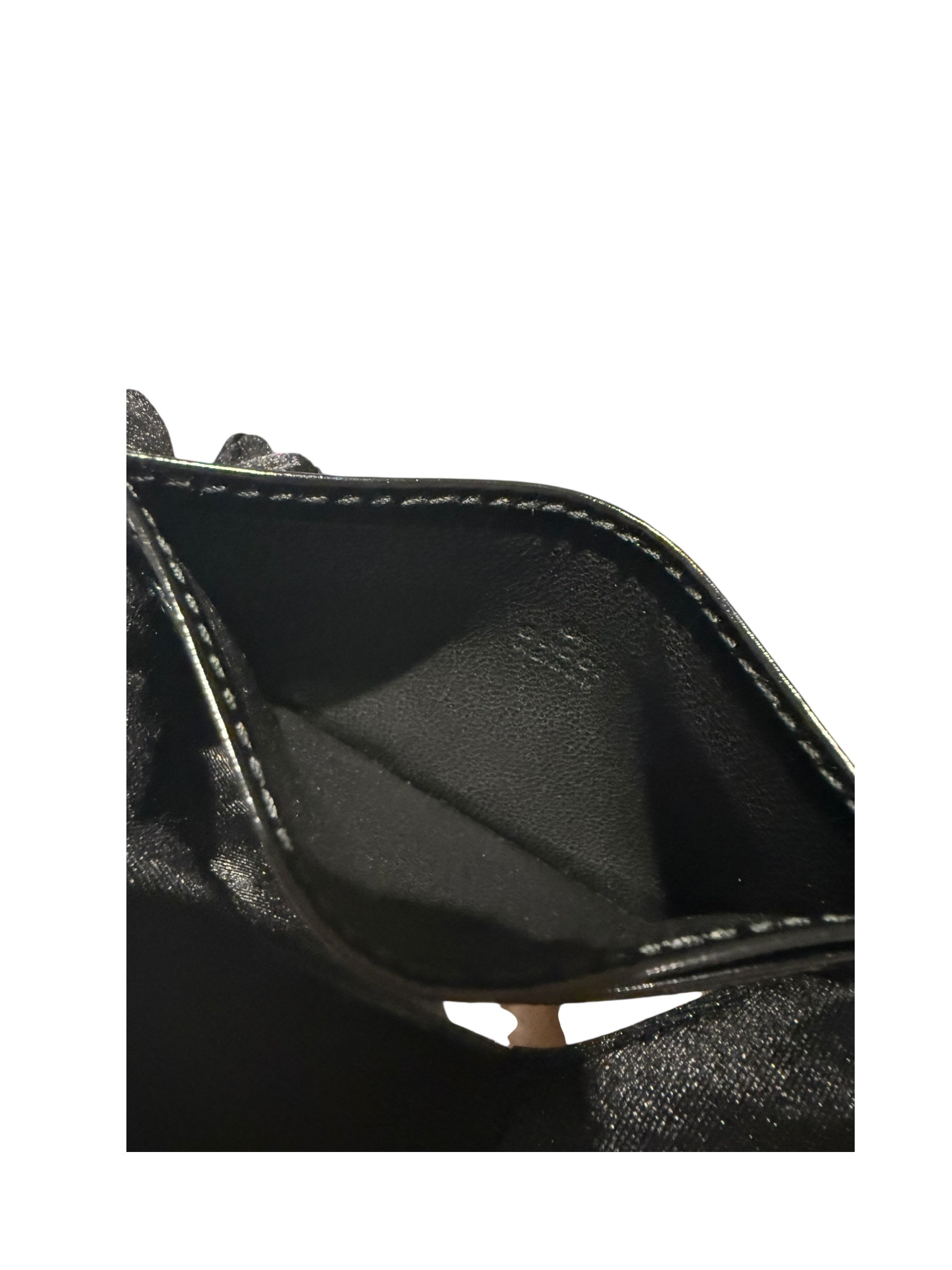 Pre-owned Gucci Leather black card holder with crystal vinyl