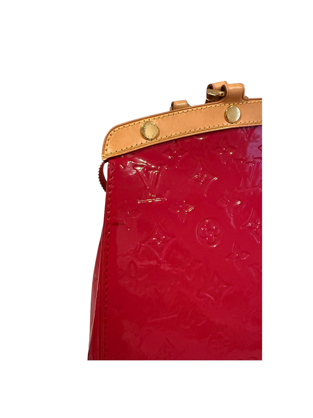 Pre-owned Louis Vuitton Vernis Brea MM Rose Shoulder bag with strap