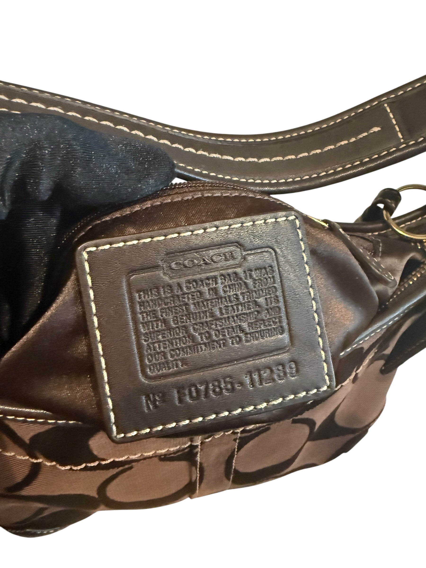 Pre-owned Coach Brown Small Canvas Ergo Shoulder Bag 2007