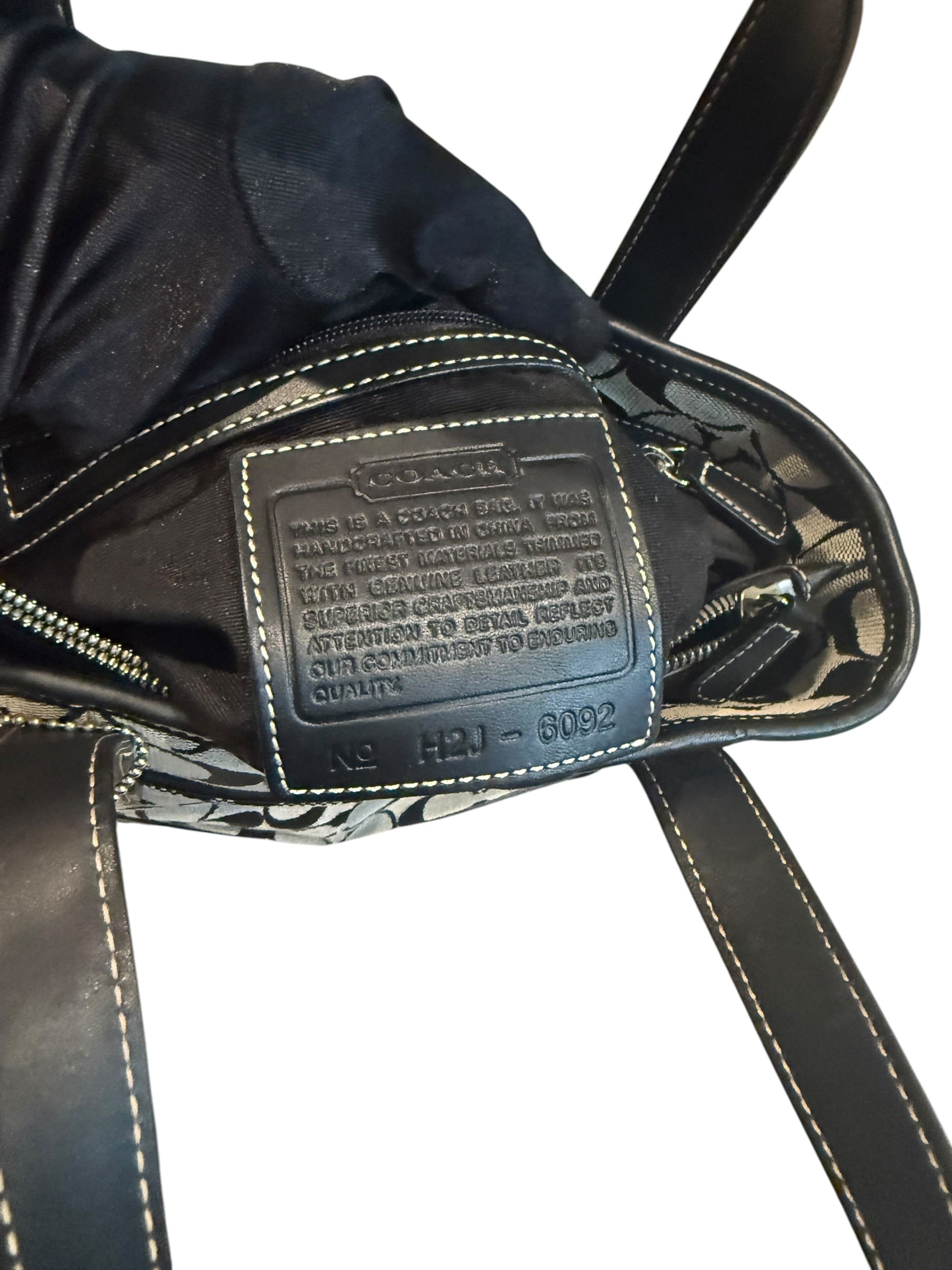 Pre-owned Coach black and grey signature canvas tote bag 1990s