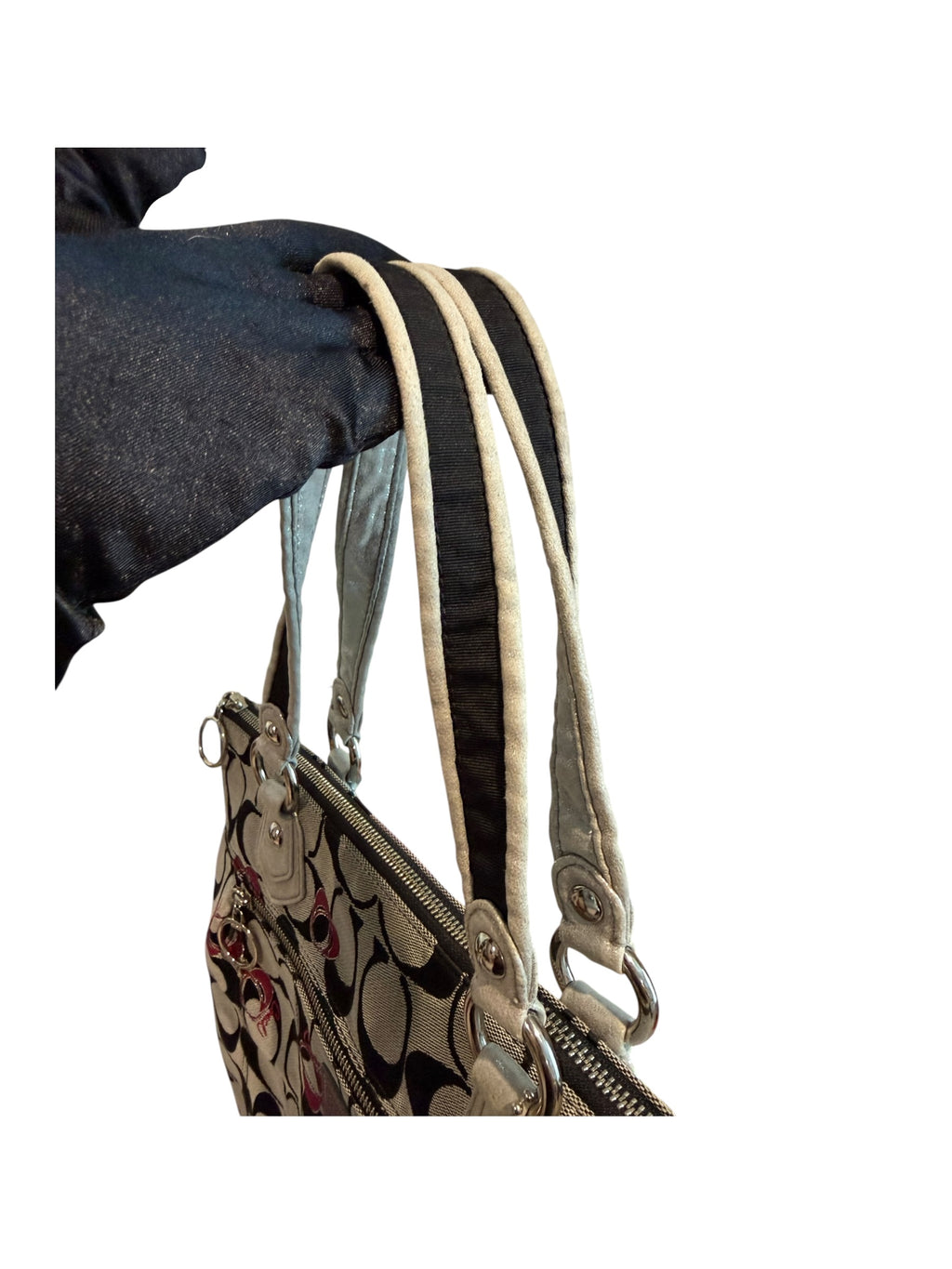 Pre-owned Coach canvas Pink and Black Poppy Large tote bag 2011
