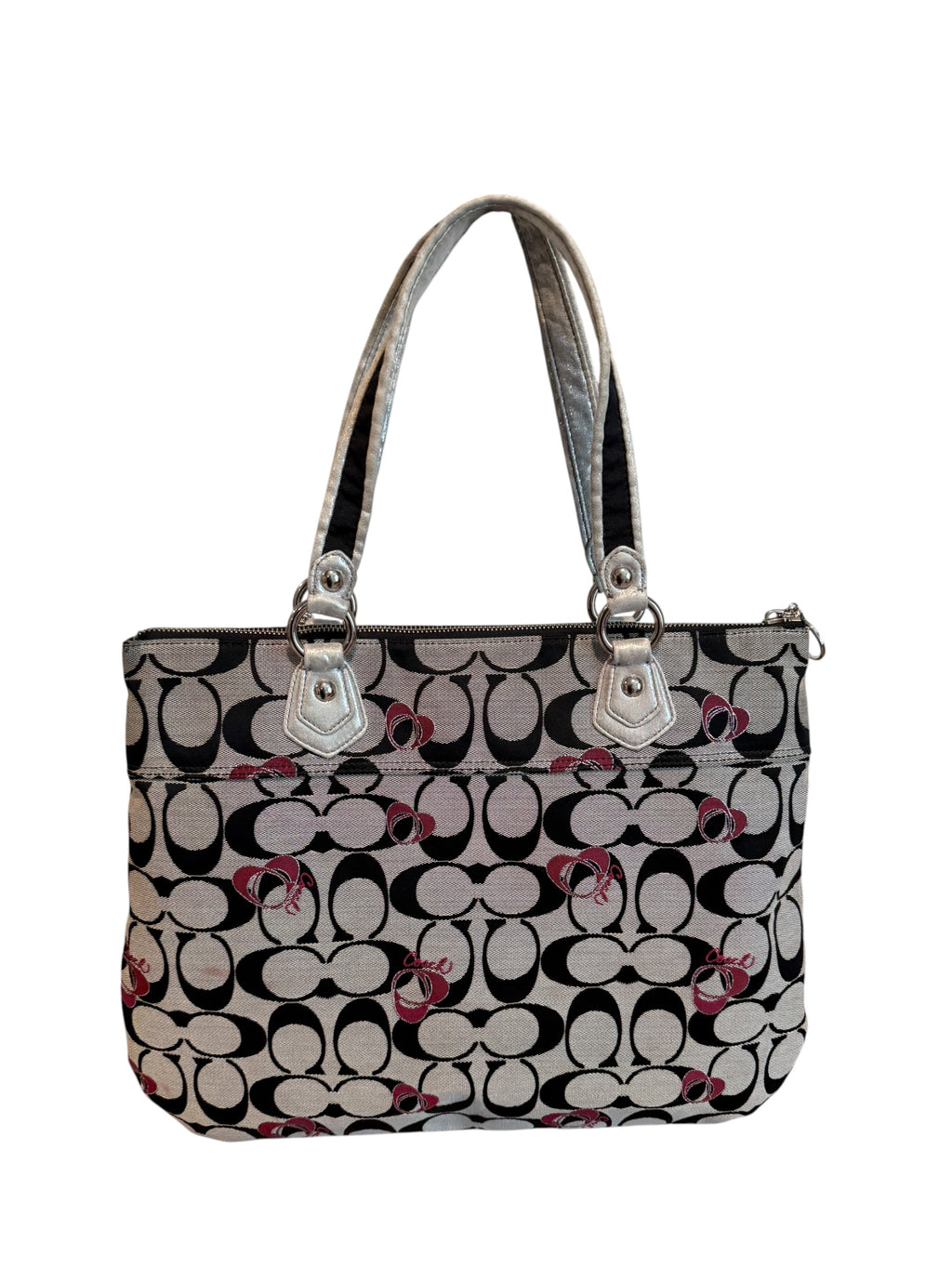 Pre-owned Coach canvas Pink and Black Poppy Large tote bag 2011