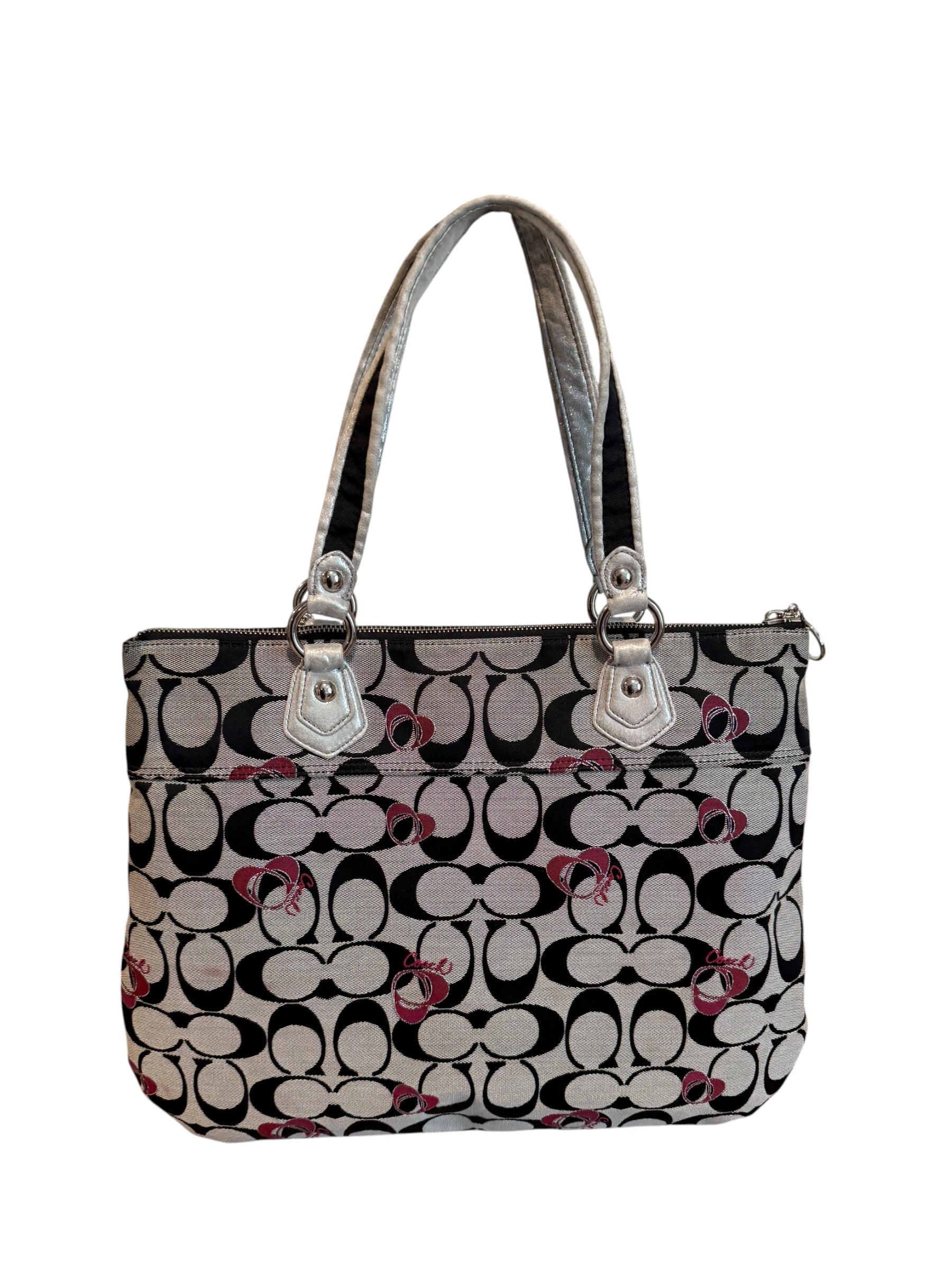 Pre-owned Coach canvas Pink and Black Poppy Large tote bag 2011