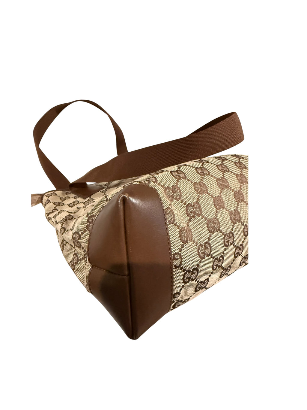 Pre-owned Gucci canvas and leather Brown shoulder bag