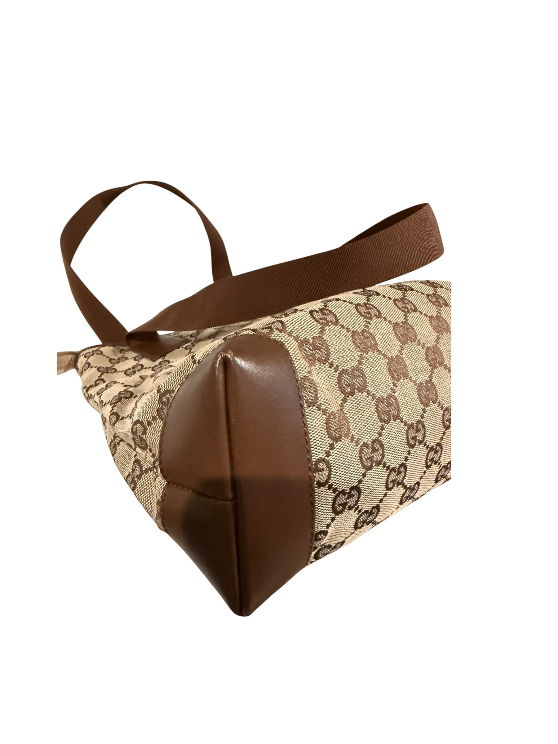 Pre-owned Gucci canvas and leather Brown shoulder bag