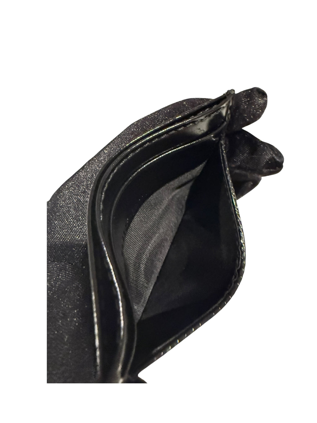 Pre-owned Gucci Leather black card holder with crystal vinyl