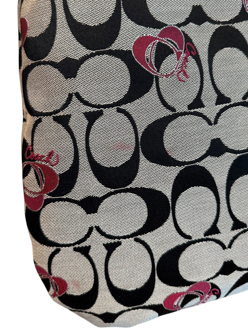 Pre-owned Coach canvas Pink and Black Poppy Large tote bag 2011