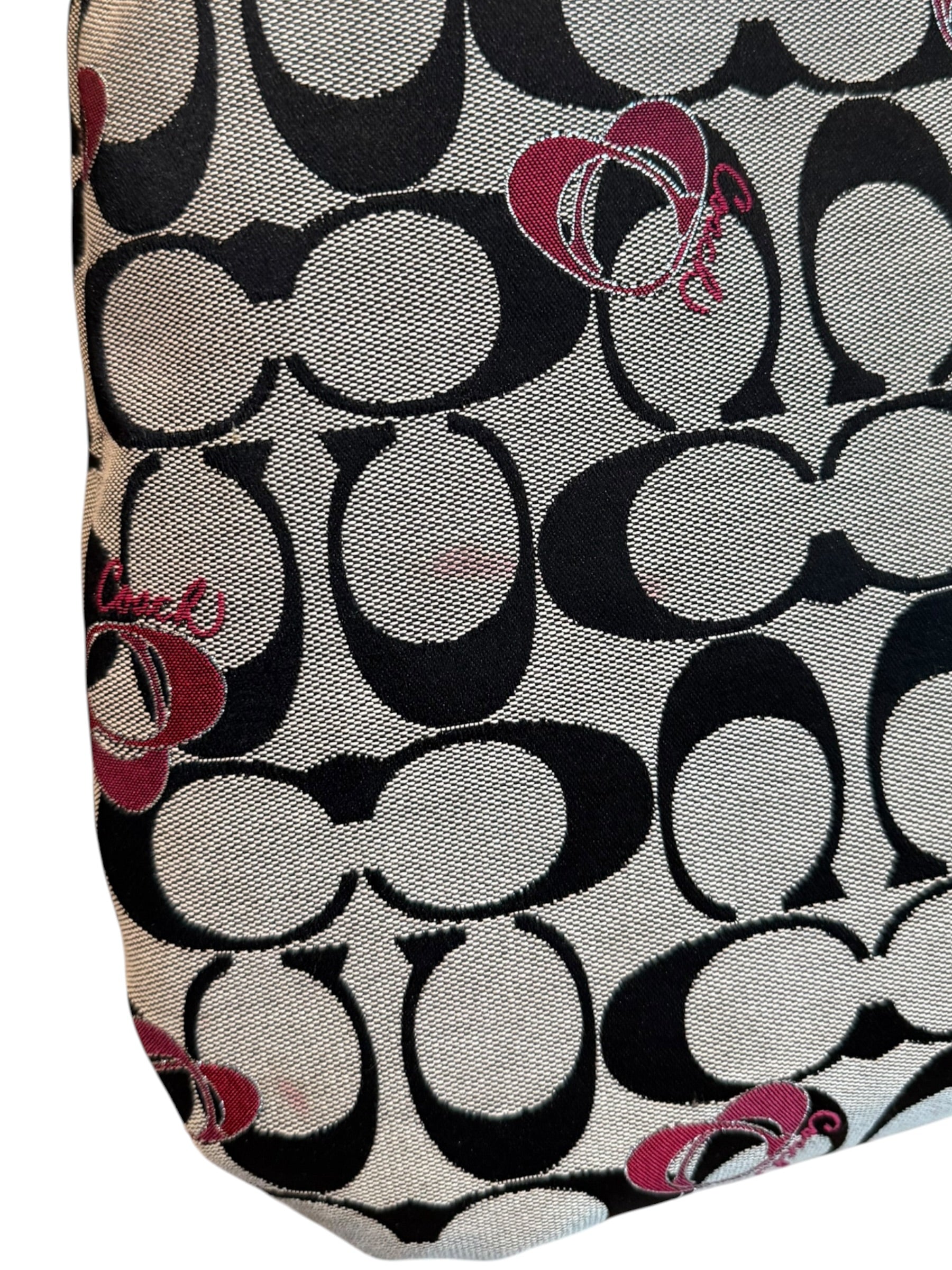 Pre-owned Coach canvas Pink and Black Poppy Large tote bag 2011