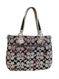 Pre-owned Coach canvas Pink and Black Poppy Large tote bag 2011