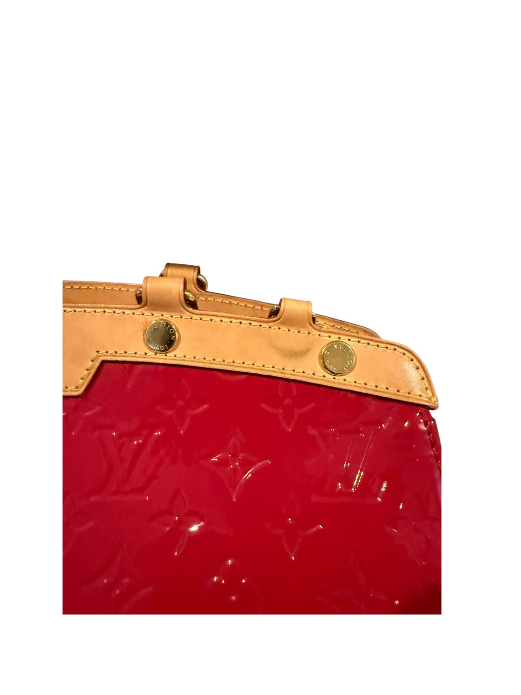 Pre-owned Louis Vuitton Vernis Brea MM Rose Shoulder bag with strap