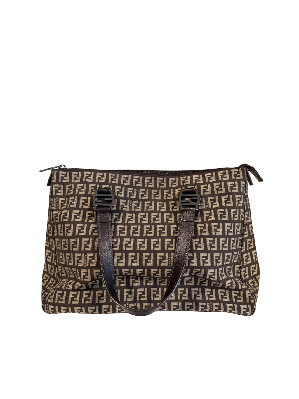 Pre-owned Fendi canvas Brown zucchino small tote hand bag