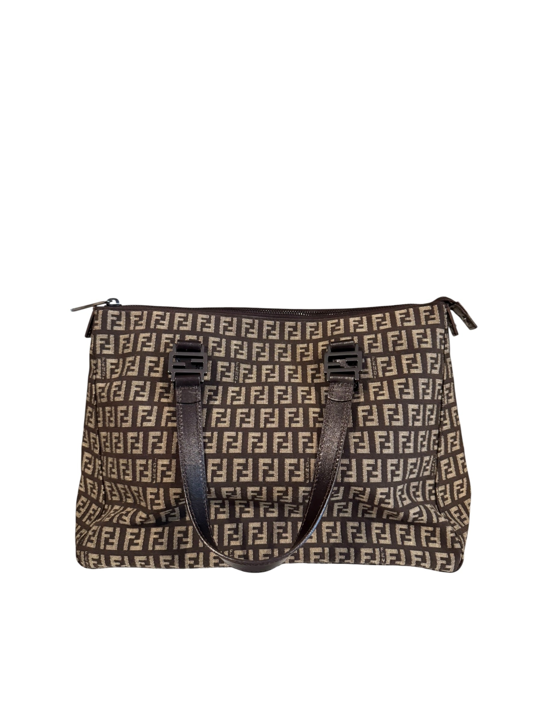Pre-owned Fendi canvas Brown zucchino small tote hand bag