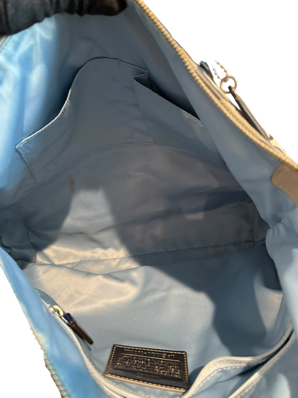 Pre-owned Coach canvas Blue Poppy large tote 2012