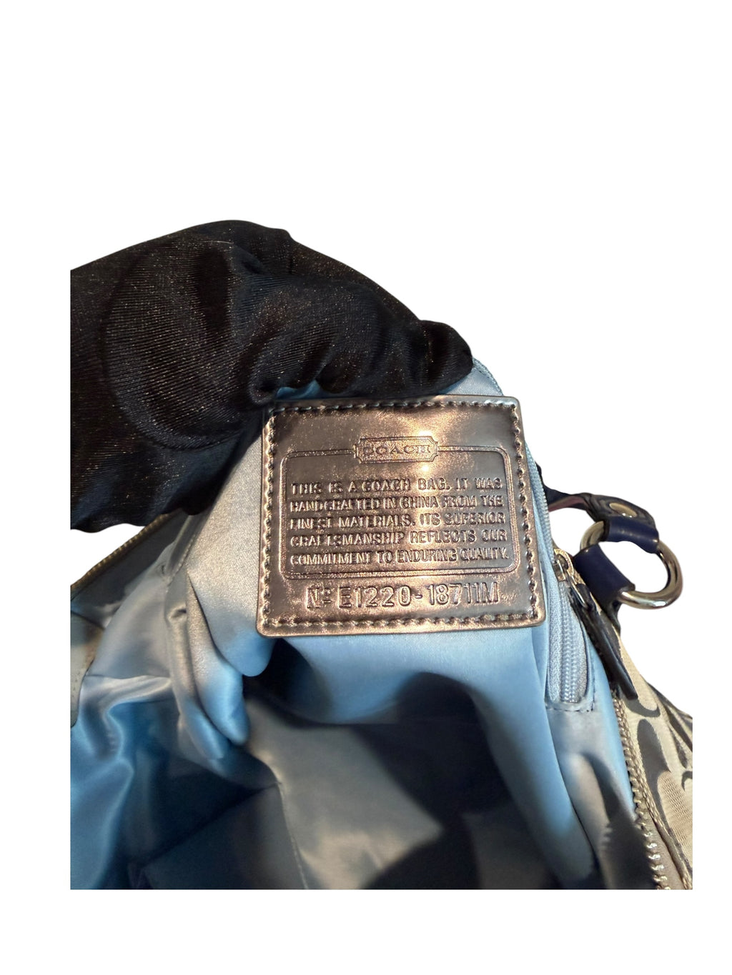 Pre-owned Coach canvas Blue Poppy large tote 2012