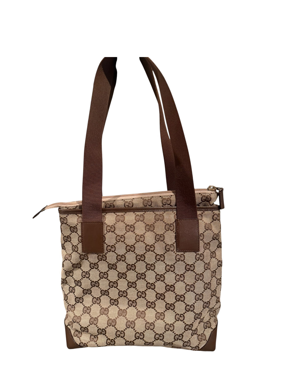 Pre-owned Gucci canvas and leather Brown shoulder bag