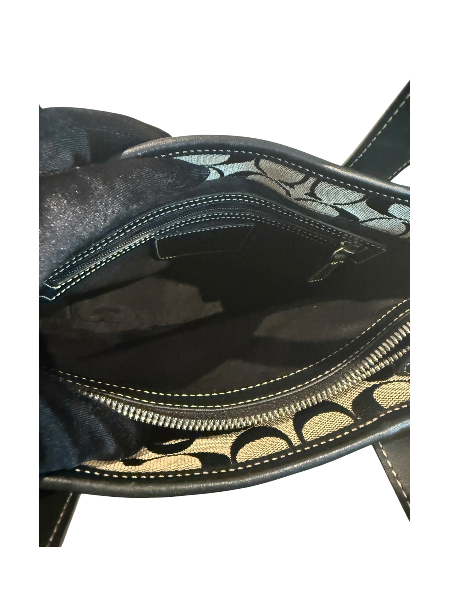 Pre-owned Coach black and grey signature canvas tote bag 1990s
