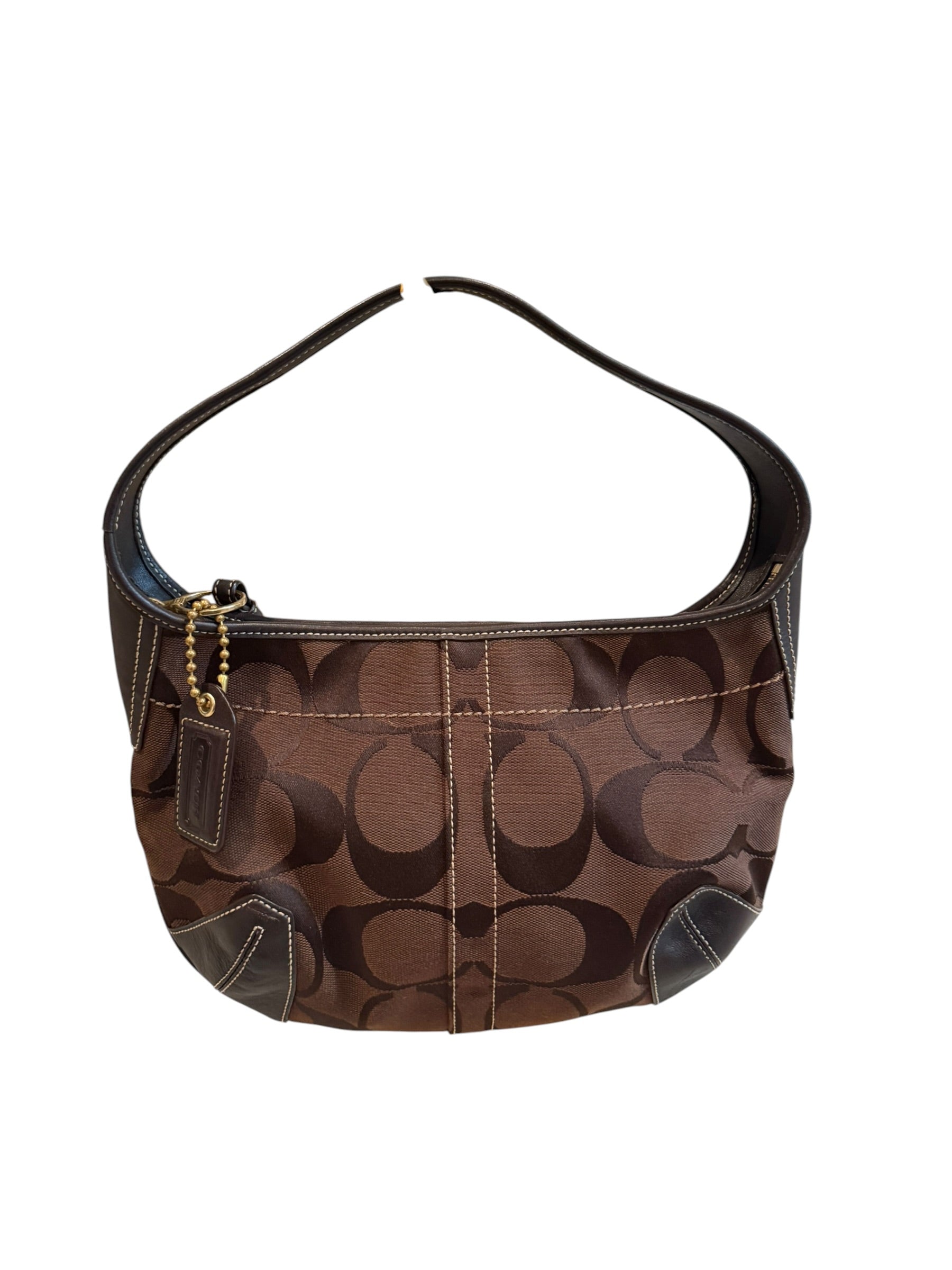 Pre-owned Coach Brown Small Canvas Ergo Shoulder Bag 2007