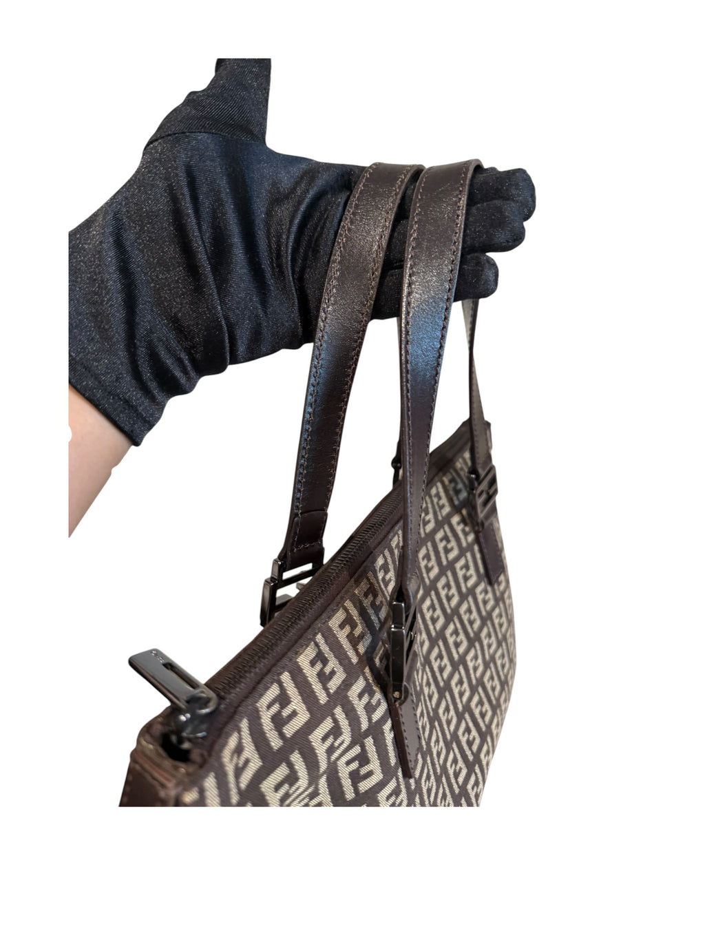 Pre-owned Fendi canvas Brown zucchino small tote hand bag