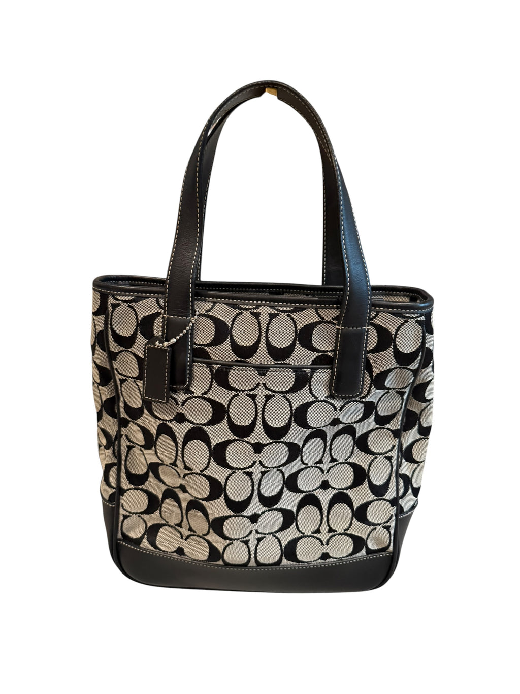 Pre-owned Coach black and grey signature canvas tote bag 1990s