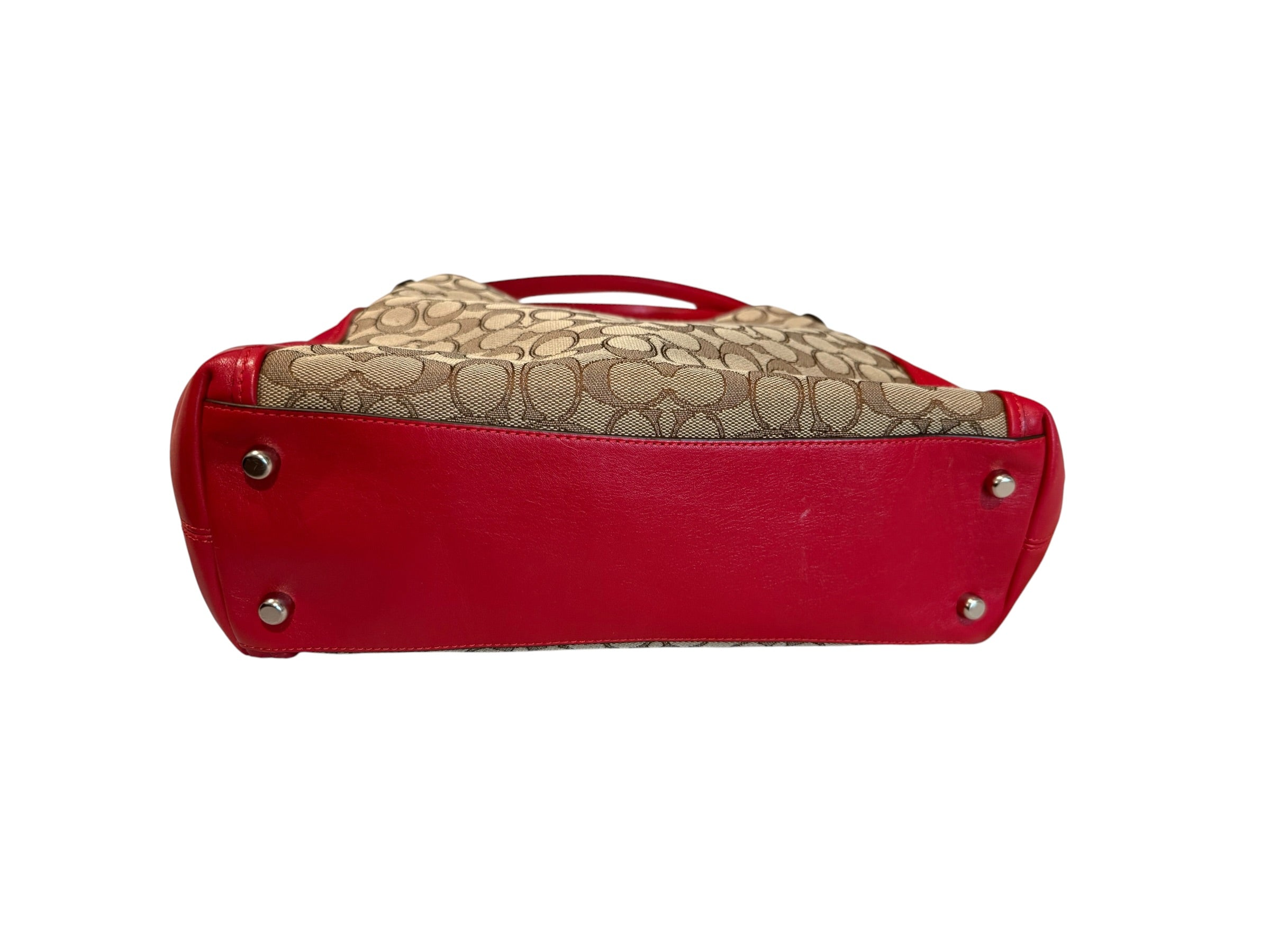 Pre-Owned Coach Red Edie Shoulder Bag 2015