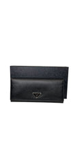 Pre-owned Prada Saffiano leather Black Long Wallet with box and dustbag