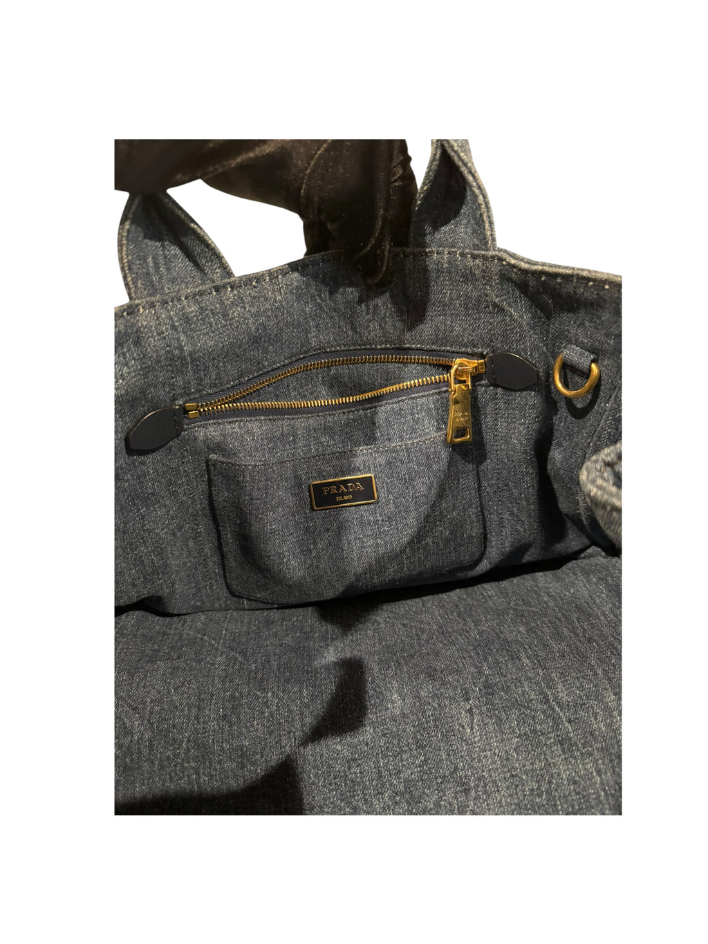 Pre-owned Prada Denim Canapa 2 way bag with adjustable strap
