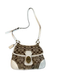 Pre-owned Coach White Canvas turn lock crossbody bag 2008