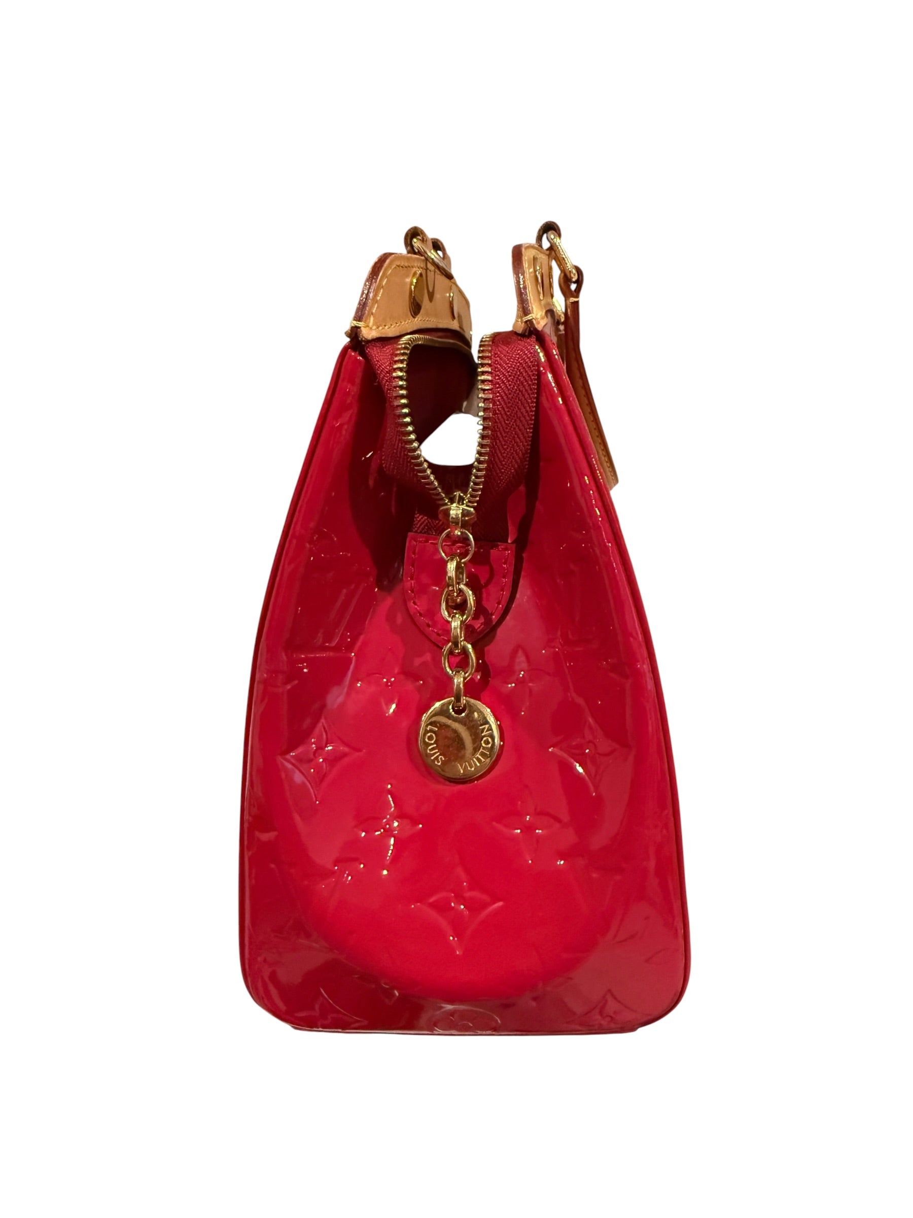 Pre-owned Louis Vuitton Vernis Brea MM Rose Shoulder bag with strap