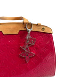 Pre-owned Louis Vuitton Epi Large Red and Silver Bag Charm