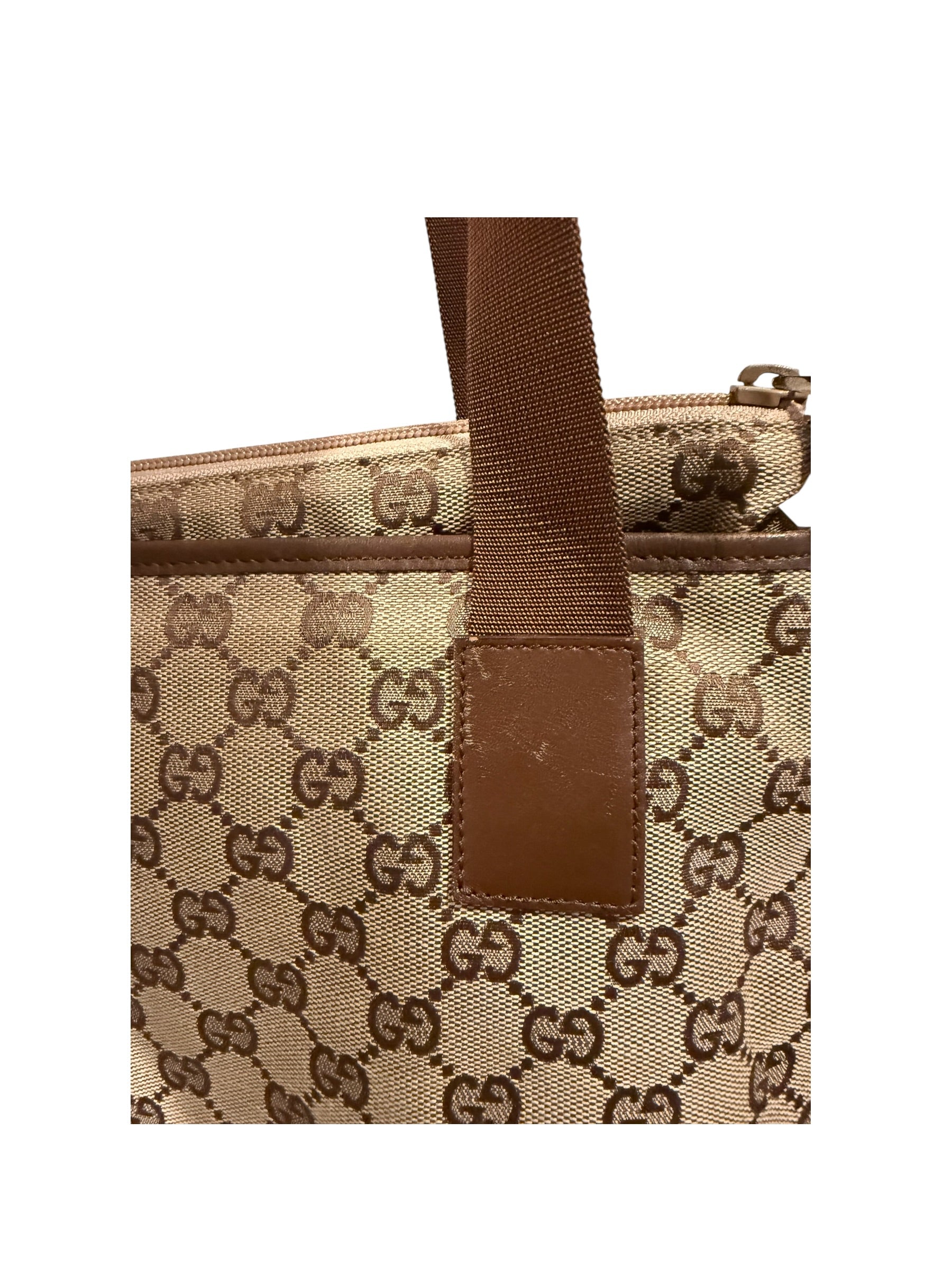 Pre-owned Gucci canvas and leather Brown shoulder bag