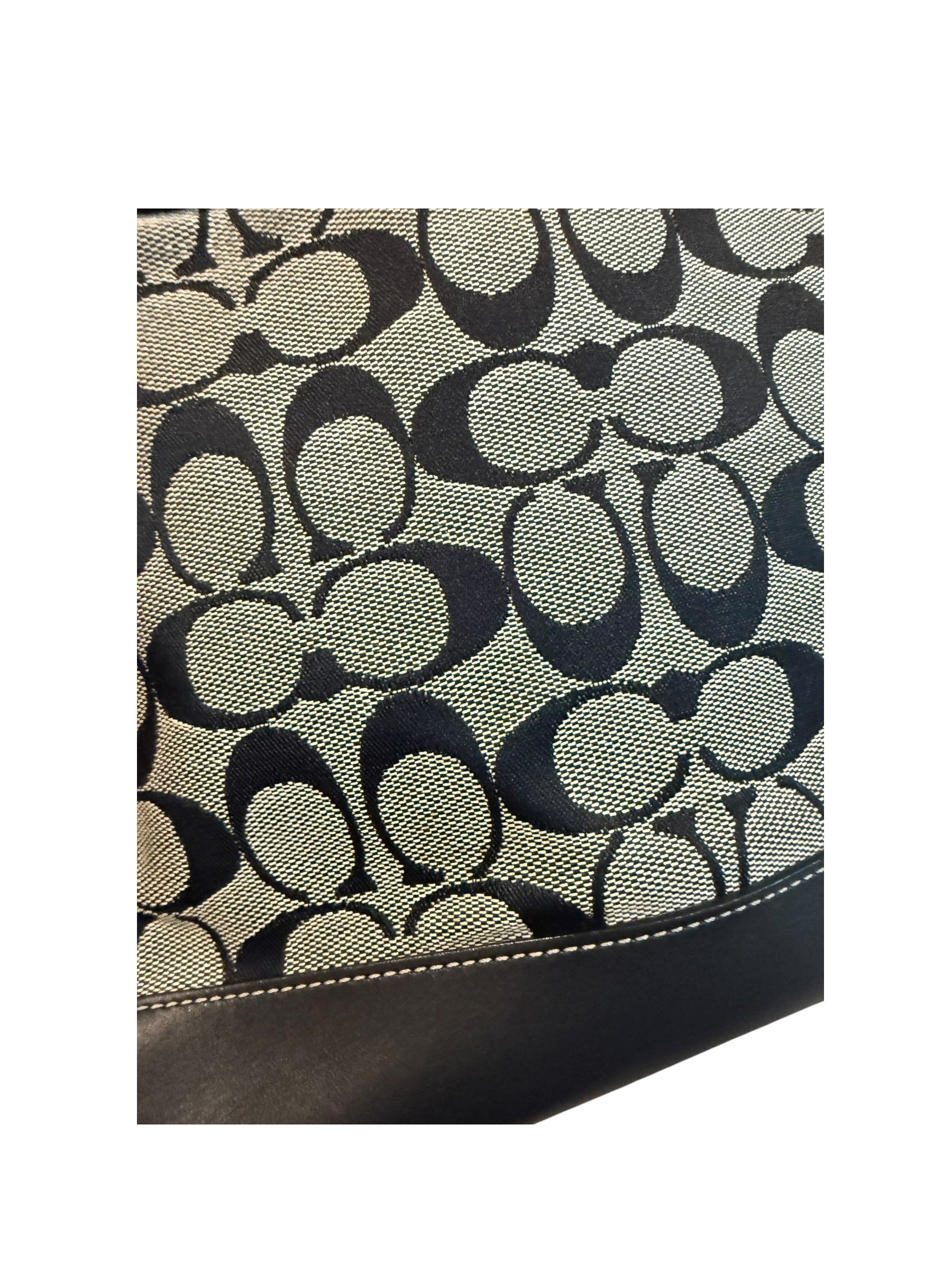 Pre-owned Coach black and grey signature canvas tote bag 1990s