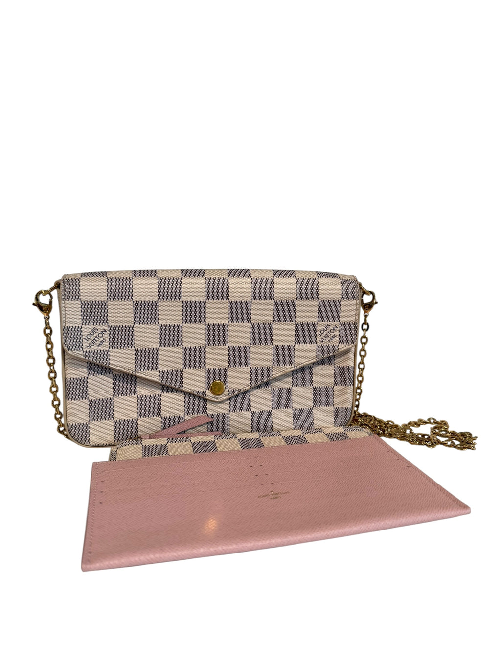 Pre-owned Louis Vuitton Damier Azur Felicie Pochette 2020