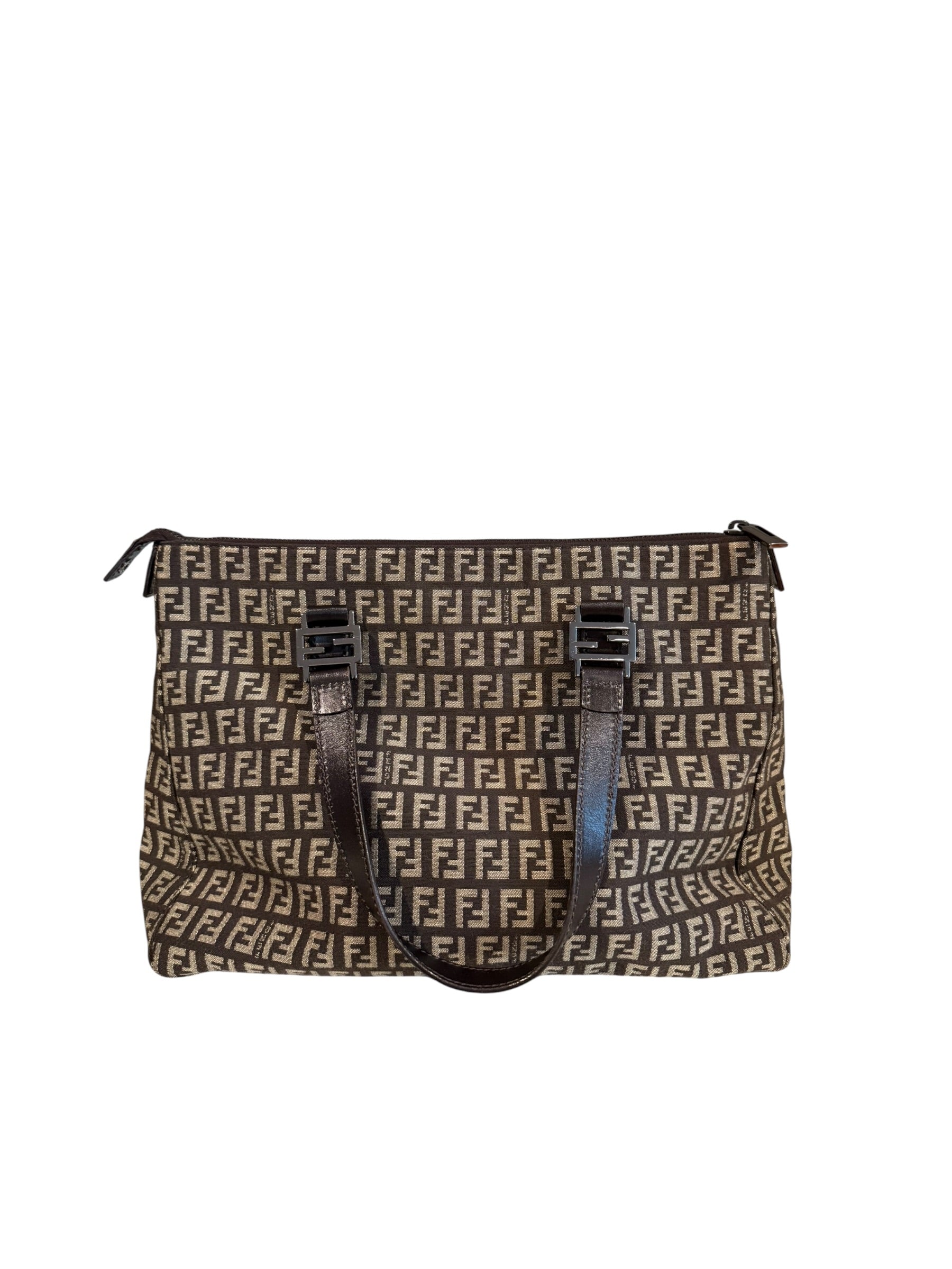 Pre-owned Fendi canvas Brown zucchino small tote hand bag