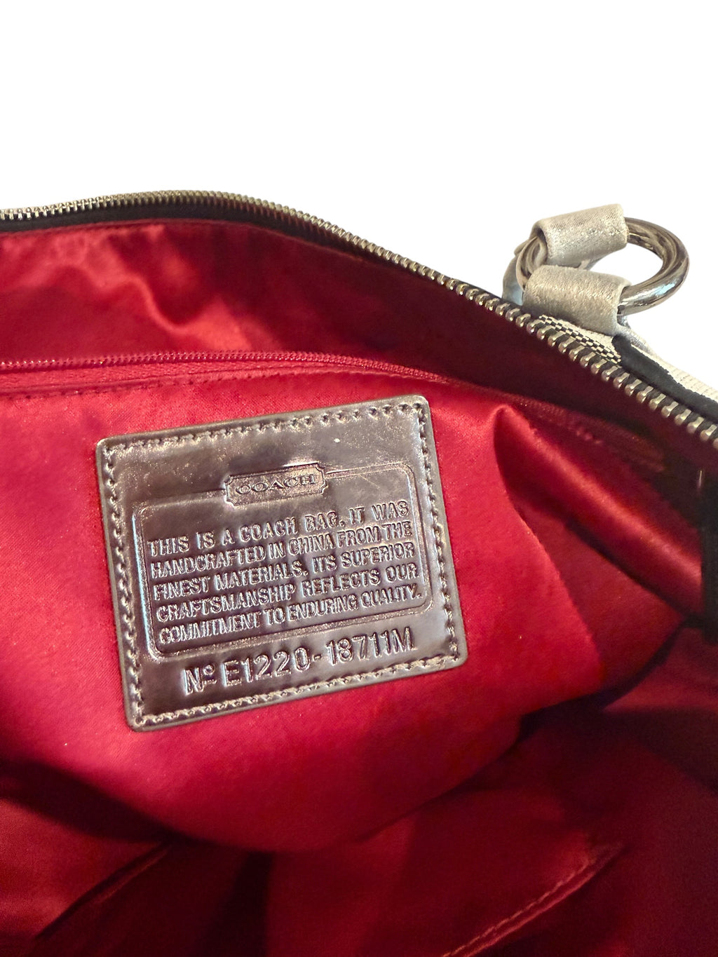Pre-owned Coach Grey and Pink  Canvas poppy large tote 2012